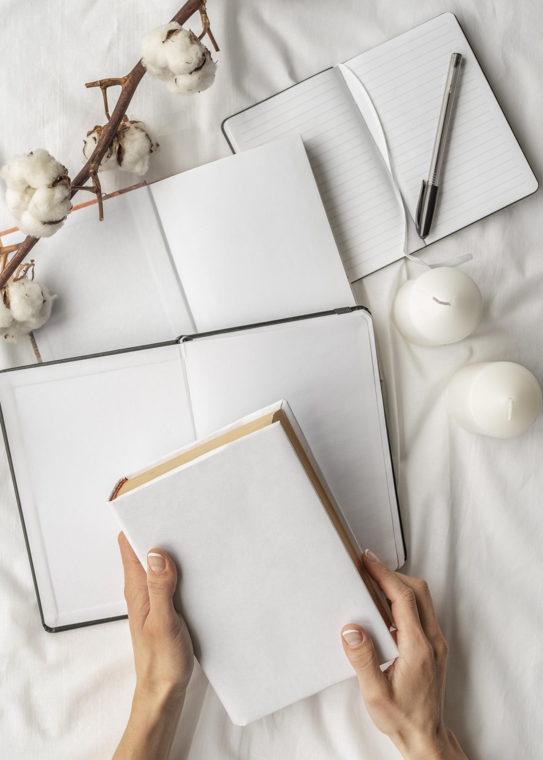 view-notebooks-cotton-arrangement
